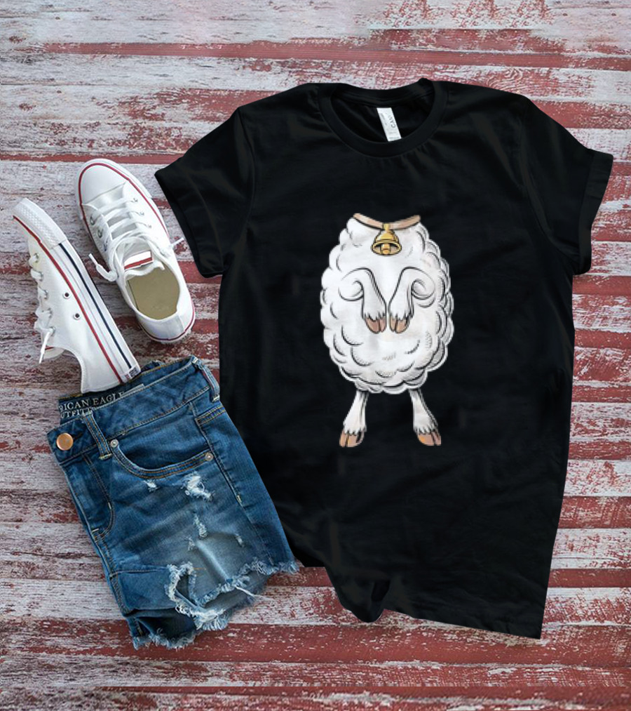 Adult Lamb Costume Meme Headless Fleece Bell T-Shirt
