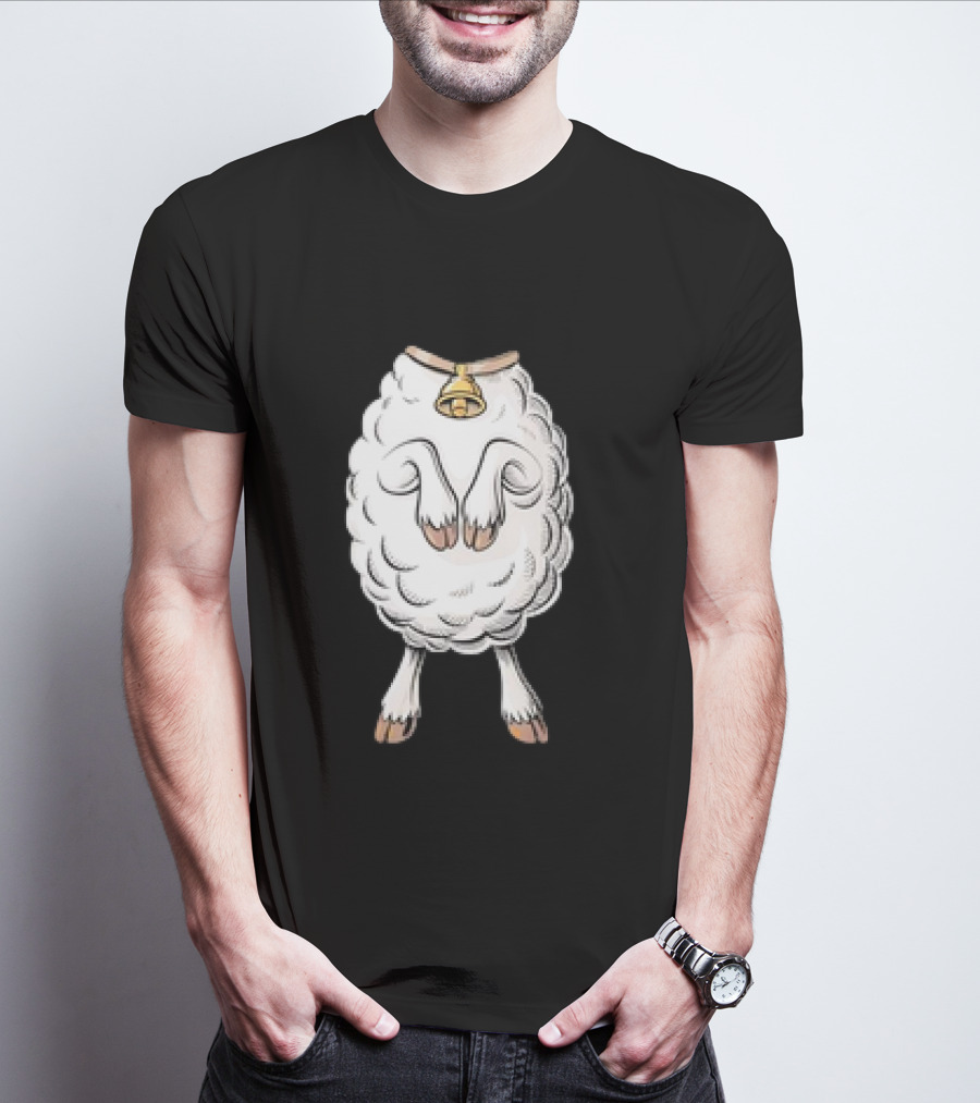 Adult Lamb Costume Meme Headless Fleece Bell T-Shirt