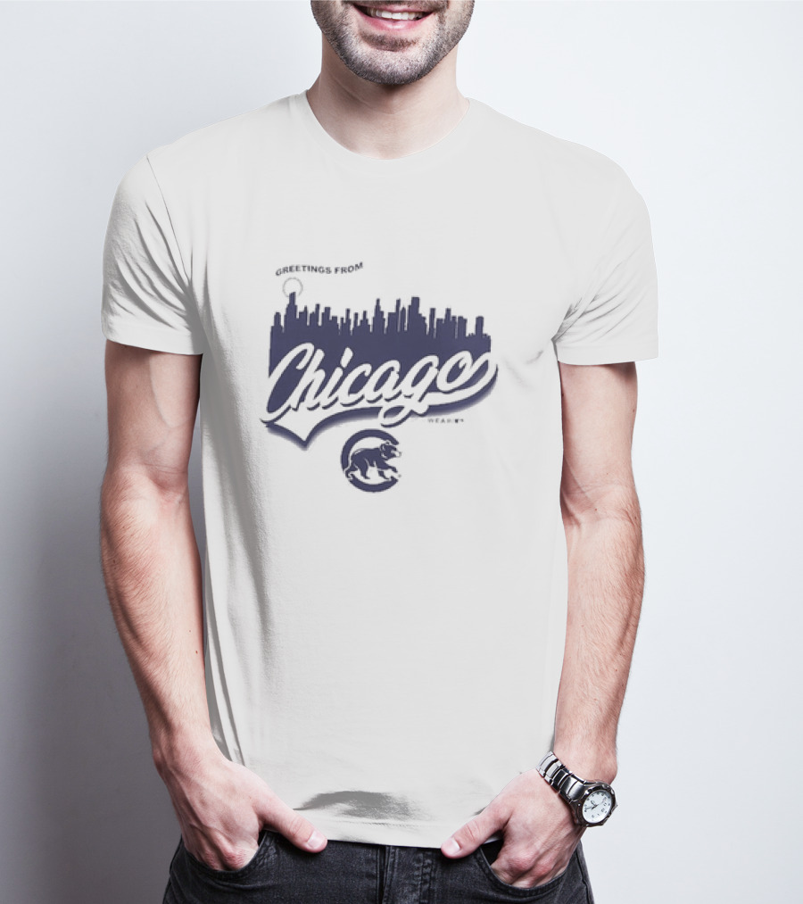 Greetings From Chicago Skyline Cubs T-Shirt