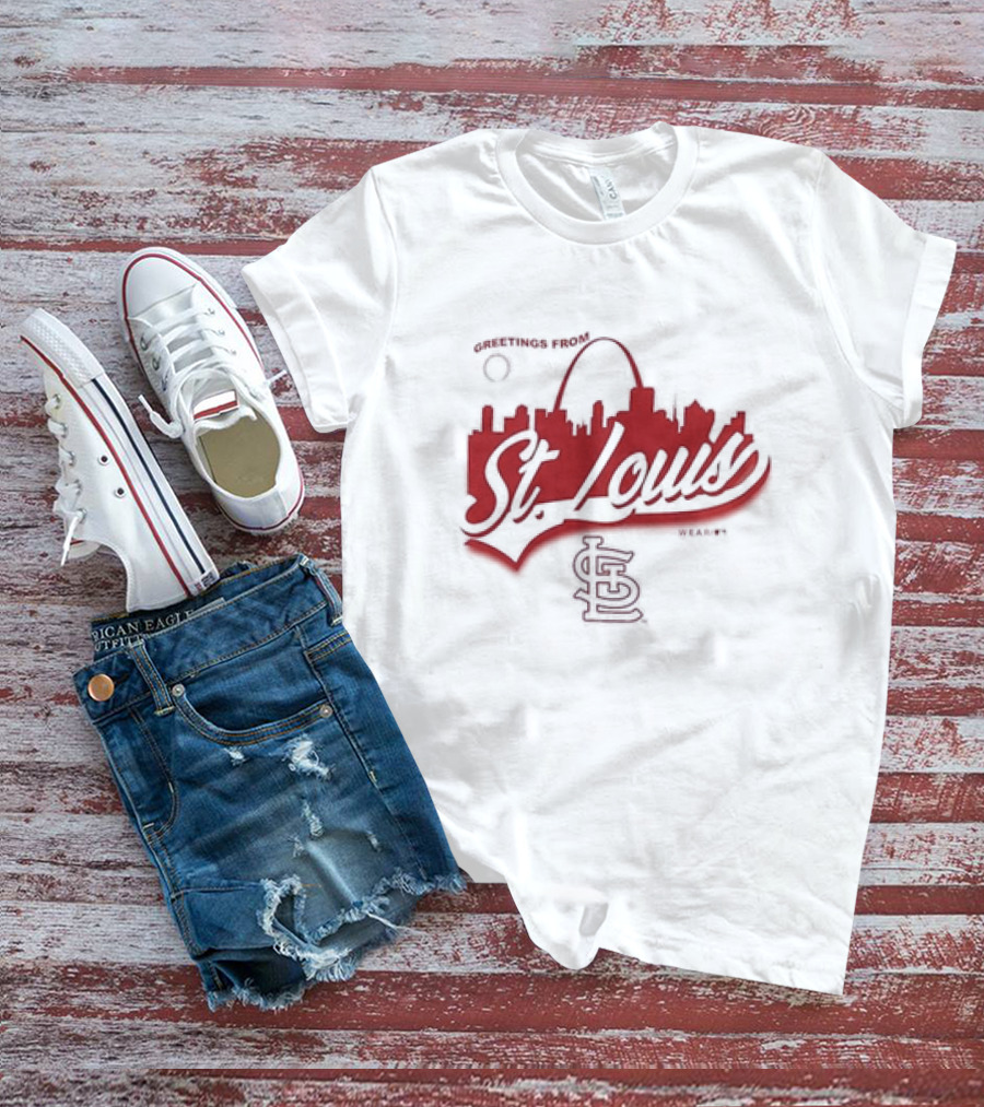 Greetings From St. Louis Cardinals Skyline STL T-Shirt