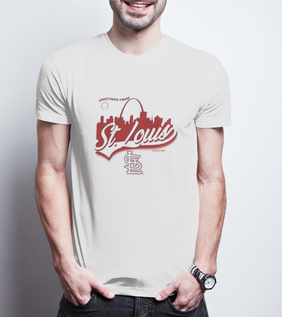 Greetings From St. Louis Cardinals Skyline STL T-Shirt