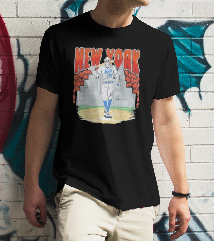 New York Mets Reed Garrett Skyline Baseball T-Shirt