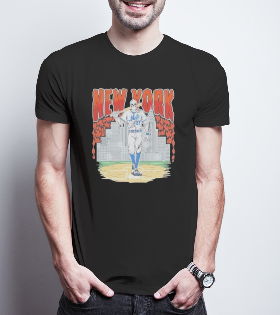 New York Mets Reed Garrett Skyline Baseball T-Shirt