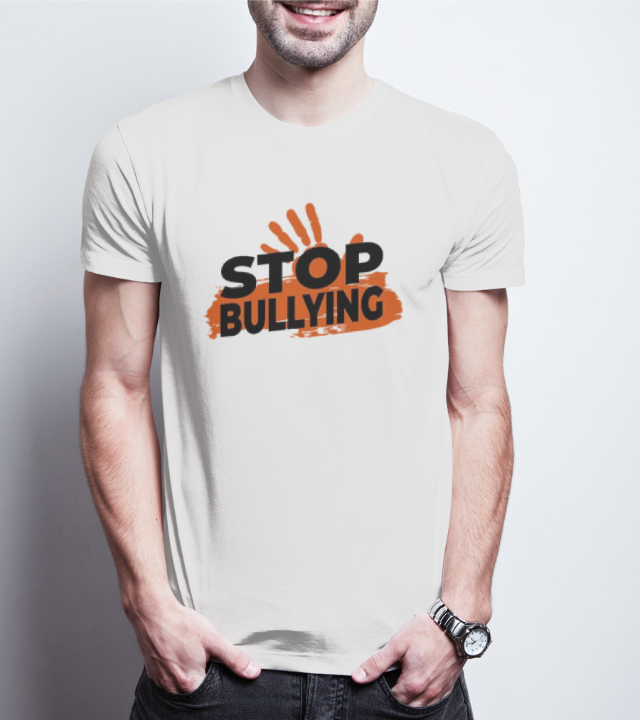 Eudy Stop Bullying Handprint Message T-Shirt