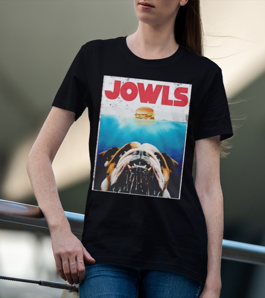 Jowls English Bulldog Burger Bully Dog Mom Dad T-Shirt