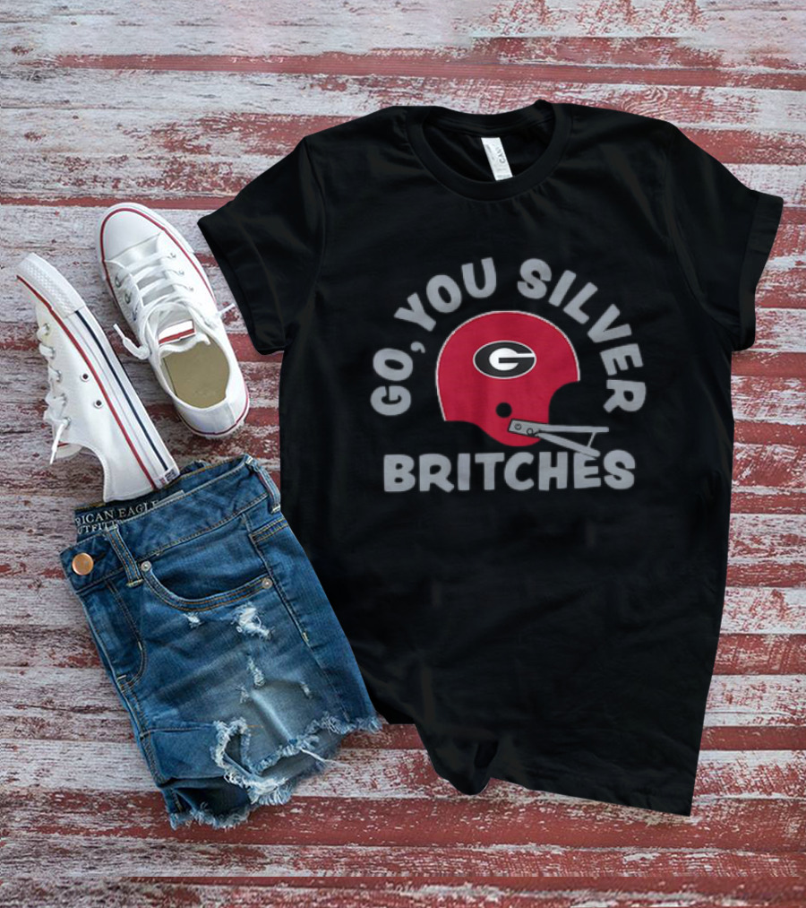 Georgia Football Go You Silver Britches Vintage Helmet T-Shirt
