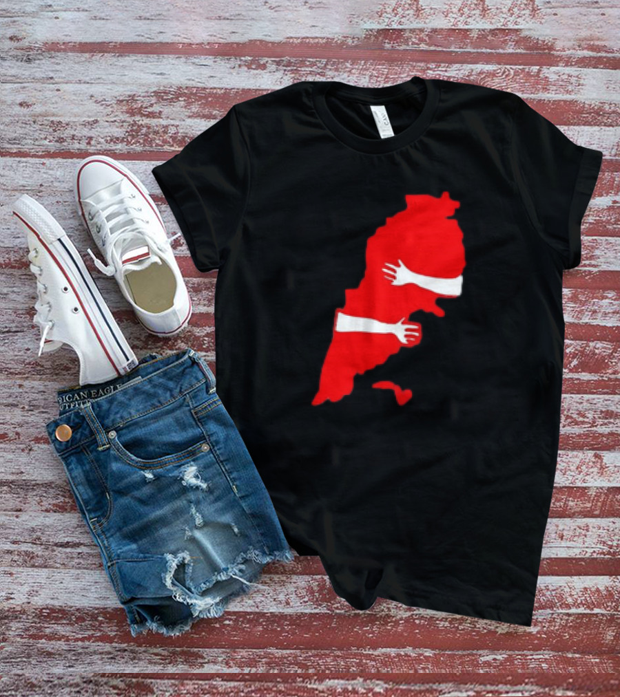 Lebanese Hug Red Map Embrace T-Shirt