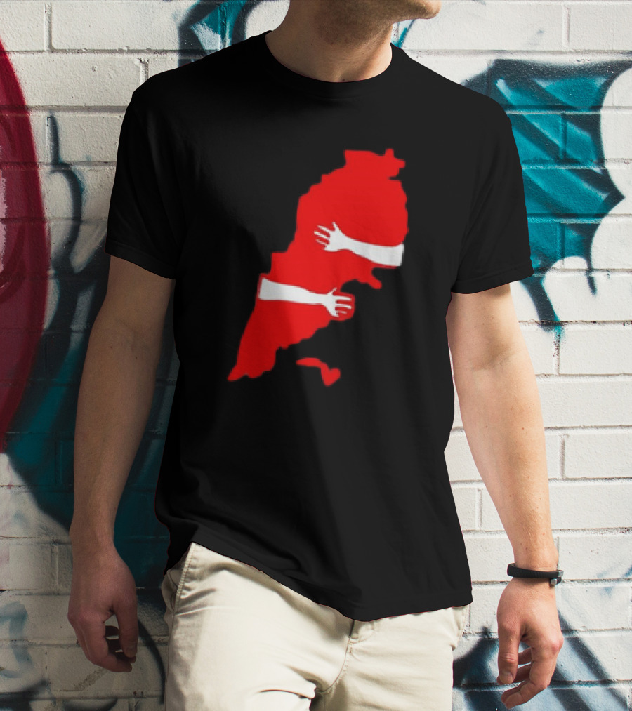Lebanese Hug Red Map Embrace T-Shirt