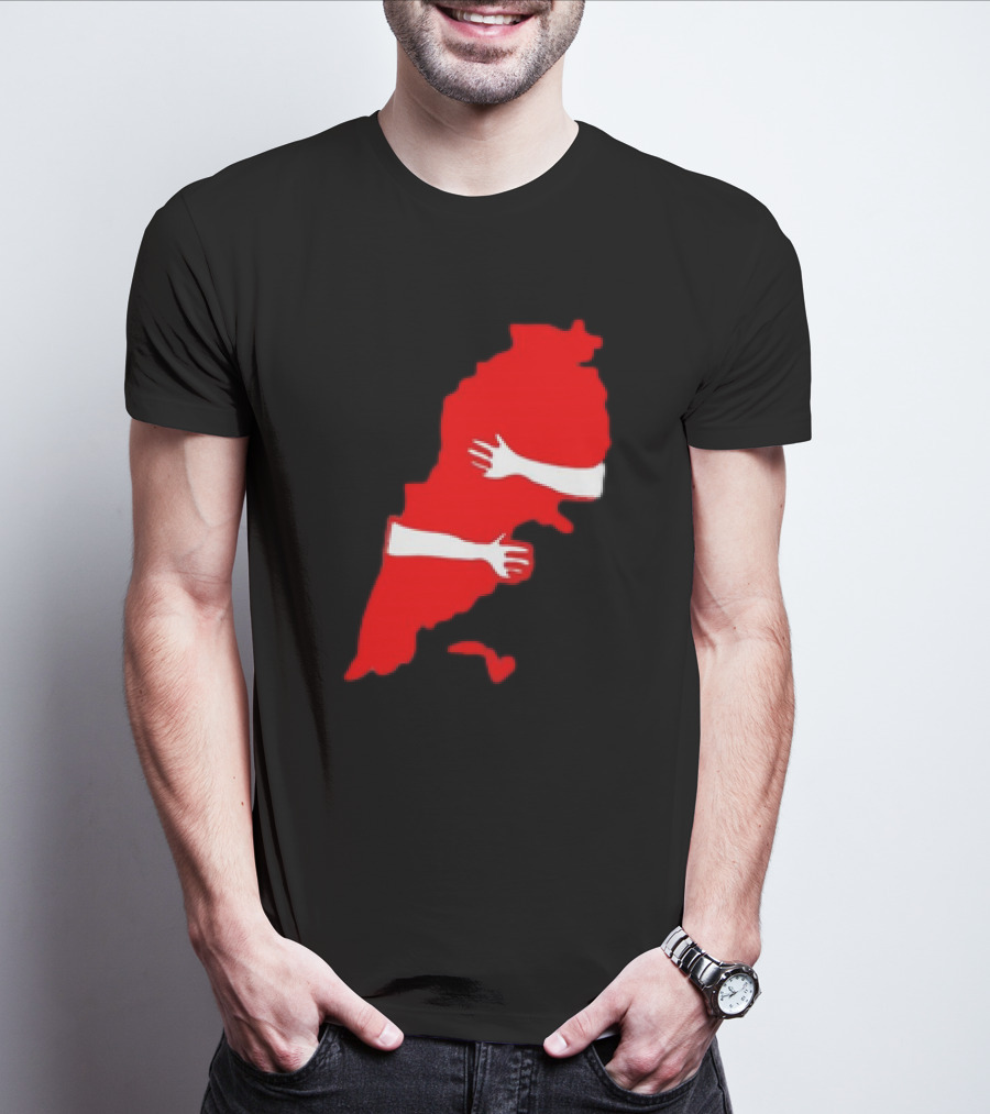 Lebanese Hug Red Map Embrace T-Shirt