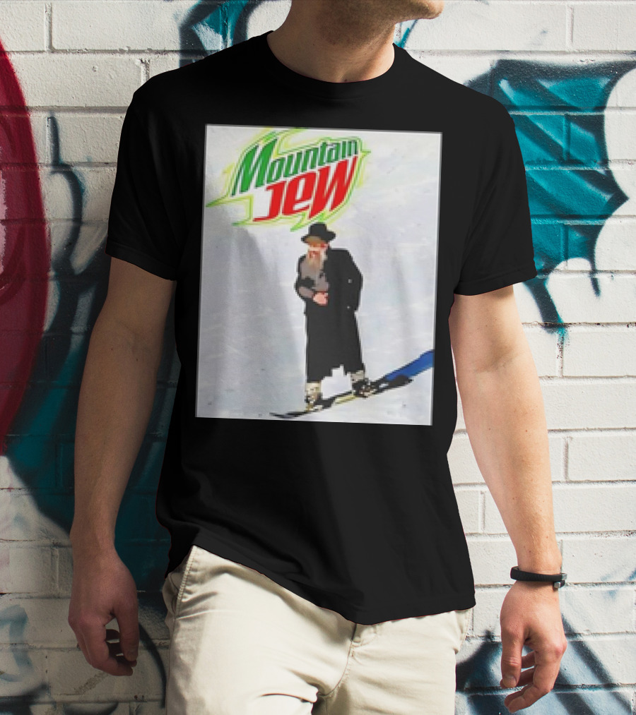 Mountain Jew Skiing Parody On Iconic Soda T-Shirt