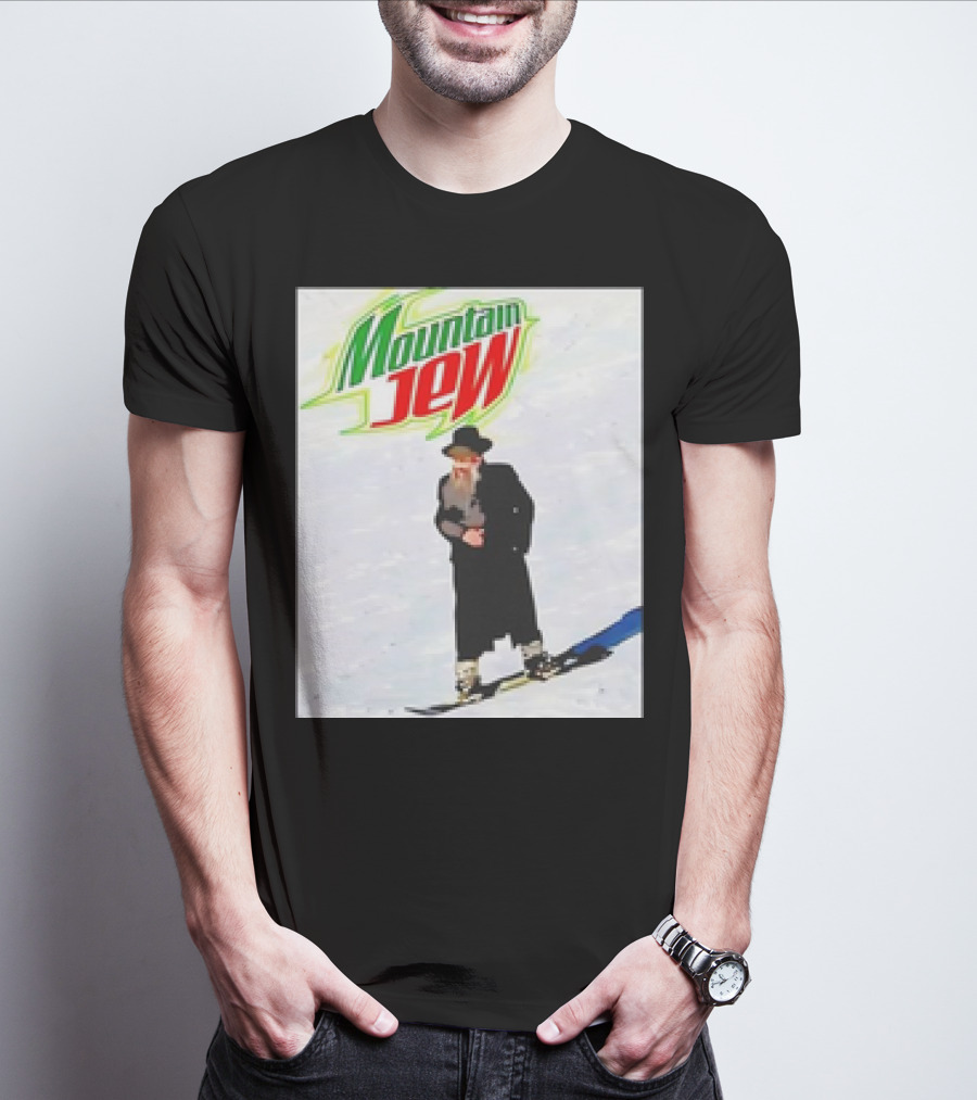 Mountain Jew Skiing Parody On Iconic Soda T-Shirt
