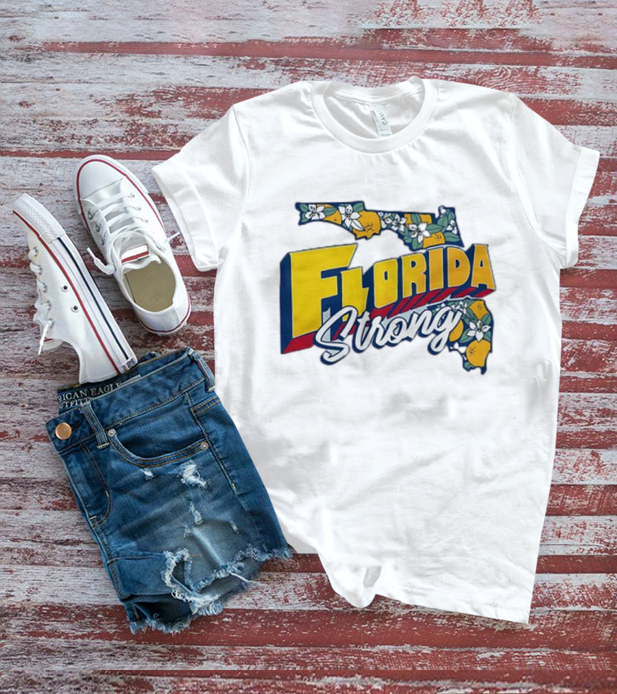 Florida Strong State Outline Orange Blossom T-Shirt