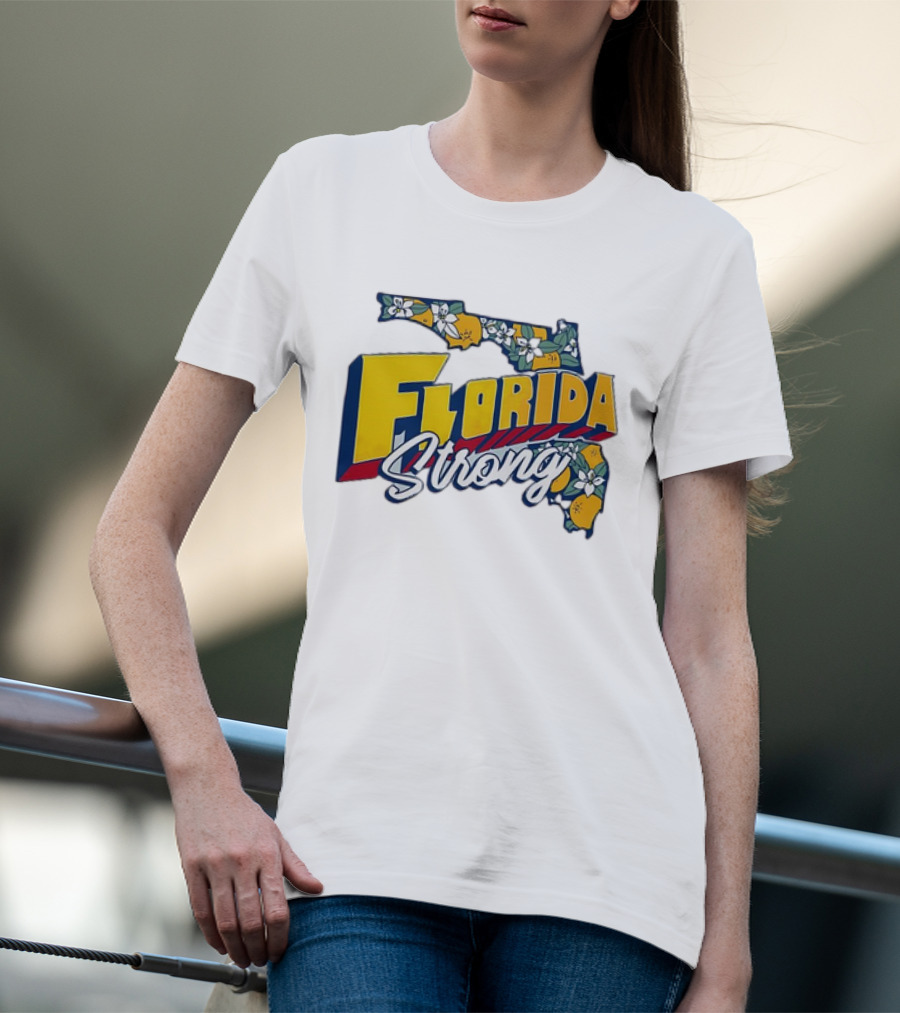 Florida Strong State Outline Orange Blossom T-Shirt