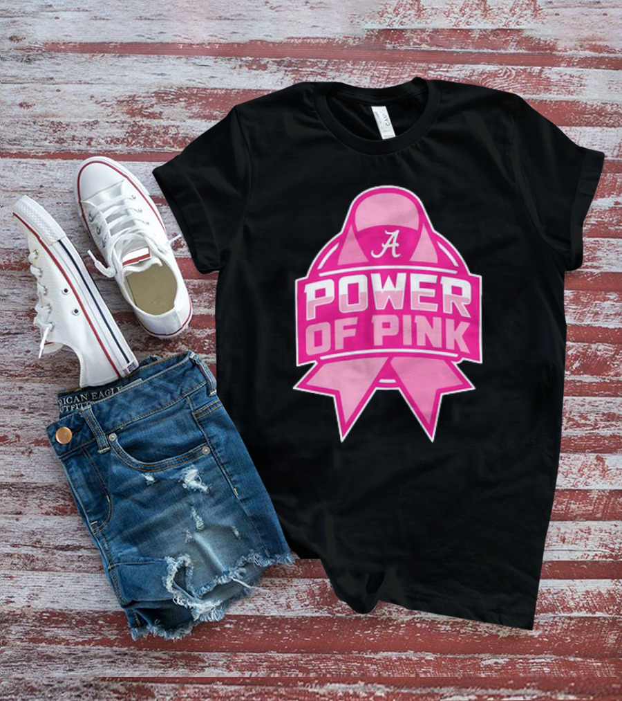 Alabama Crimson Tide Power Of Pink Ribbon T-Shirt