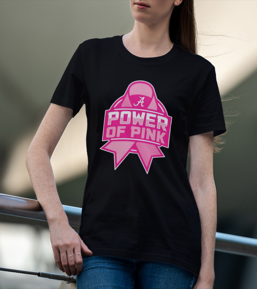 Alabama Crimson Tide Power Of Pink Ribbon T-Shirt