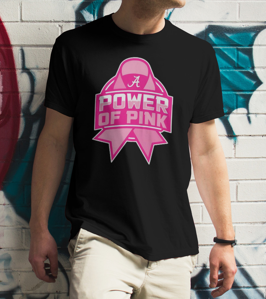 Alabama Crimson Tide Power Of Pink Ribbon T-Shirt