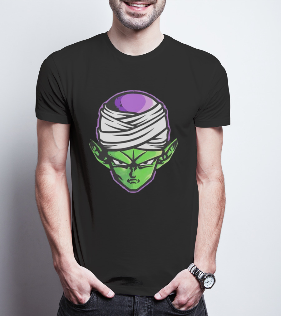 Piccolo Dragon Ball Z Green Face Turban Anime Character T-Shirt