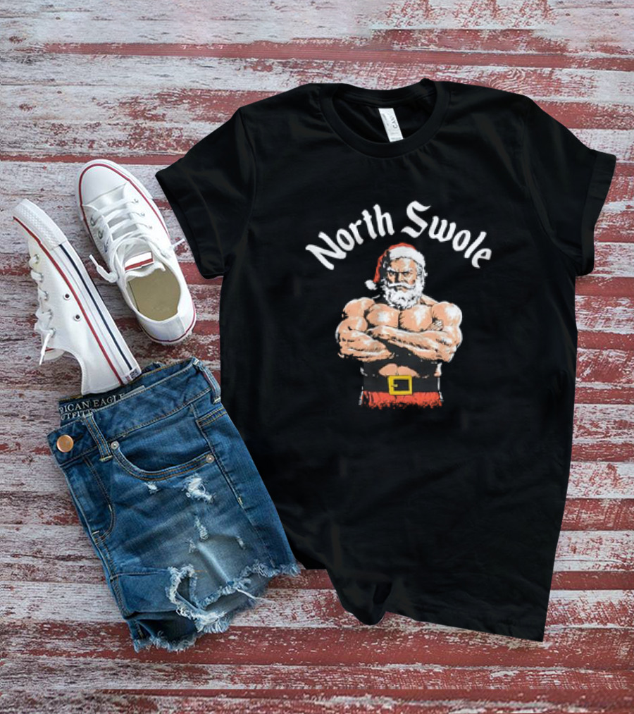 North Swole Santa Christmas Bodybuilding Holiday T-Shirt