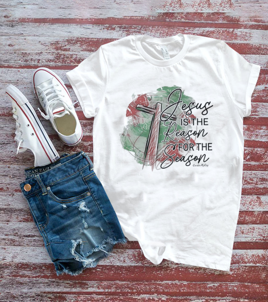 Jesus Is The Reason For The Season Brush Cross T-Shirt