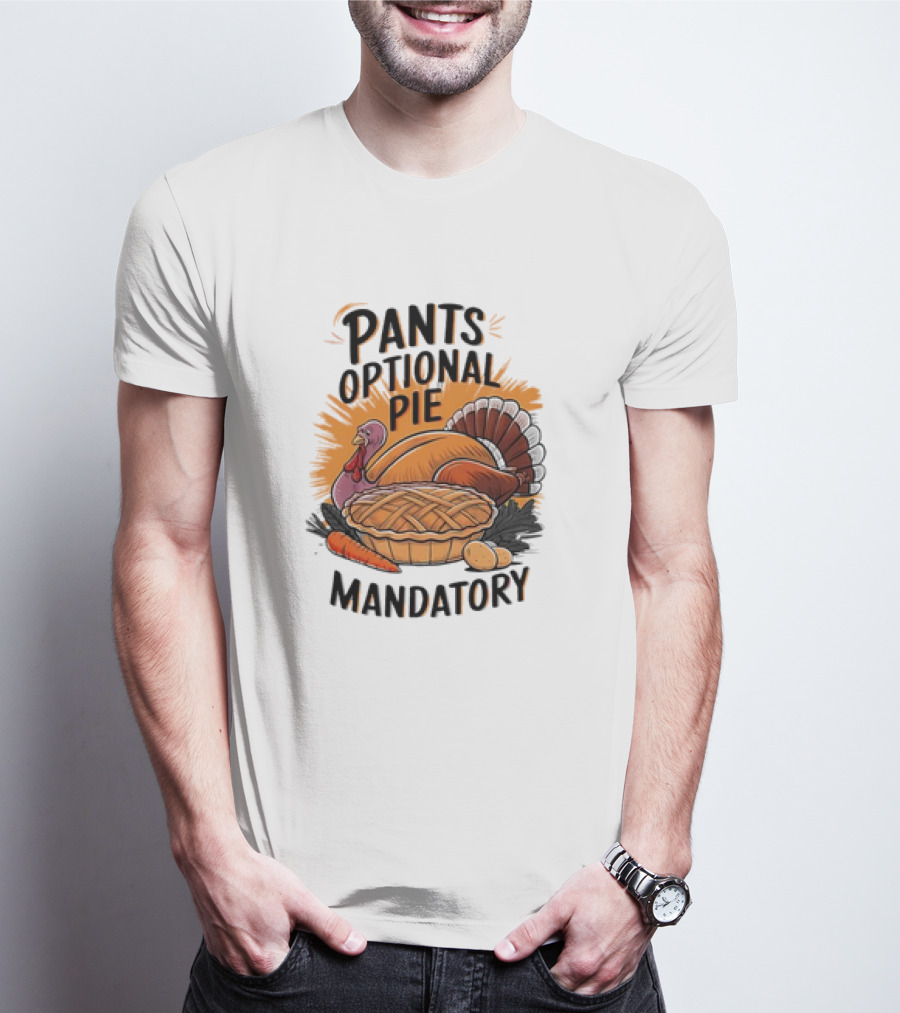 Pants Optional Pie Mandatory Thanksgiving Turkey And Pie T-Shirt