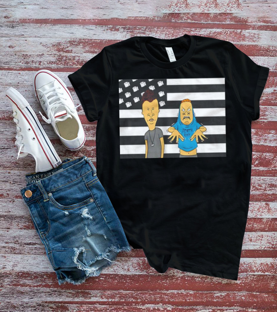 Beavis And Butthead Cornholio Death Rap American Flag T-Shirt