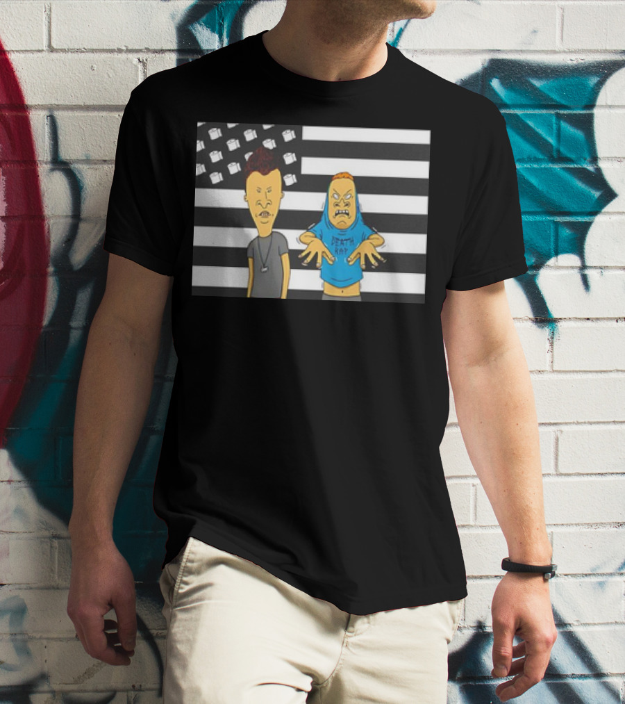 Beavis And Butthead Cornholio Death Rap American Flag T-Shirt