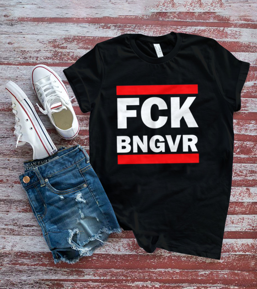 Nadav Oz Salzberger FCK BNGVR Bold Red And White Block Text T-Shirt