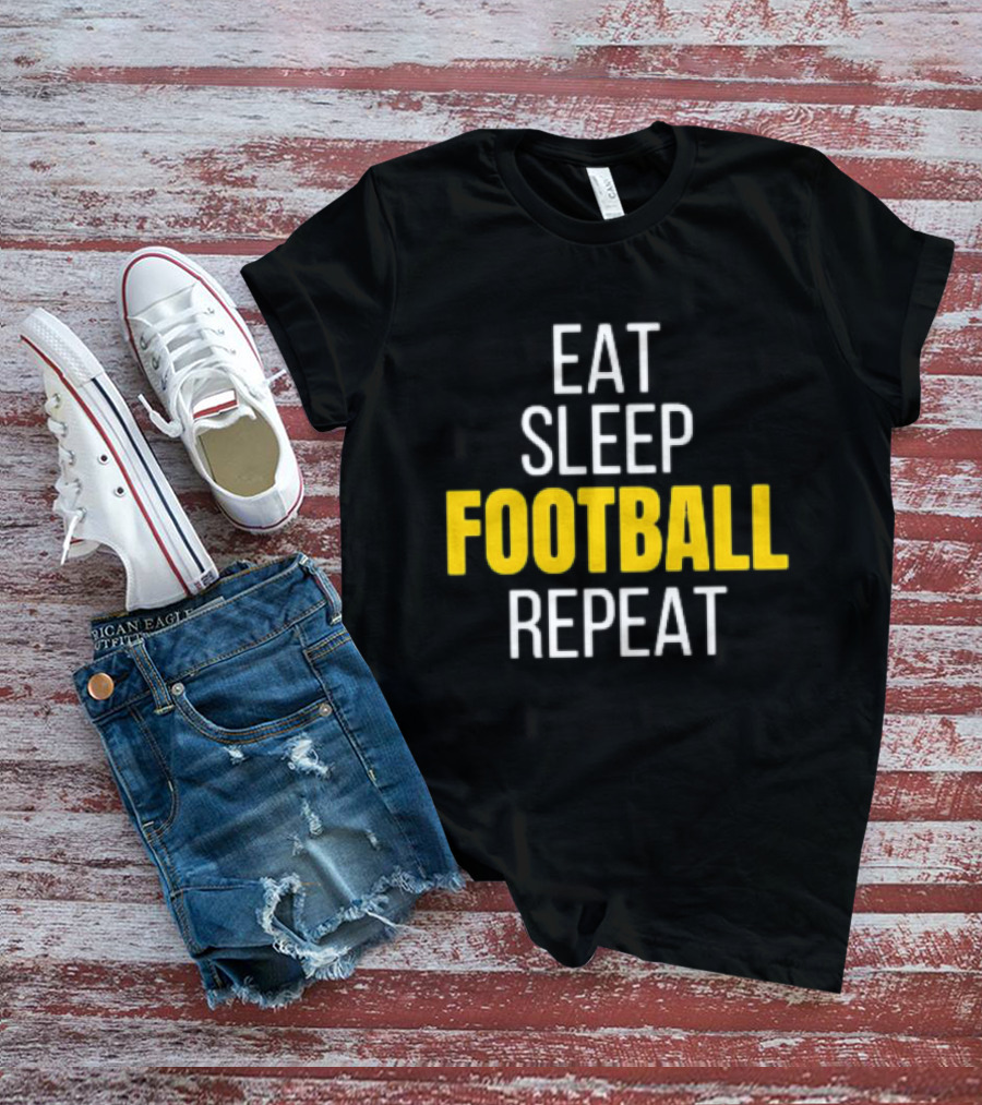 Pittsburgh Steelers Eat Sleep Football Repeat Black And Gold Fan Ritual T-Shirt