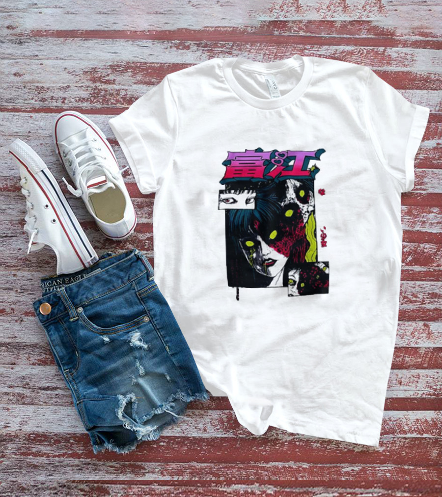 Junji Ito Tomie Horror Manga Eyes Panels T-Shirt
