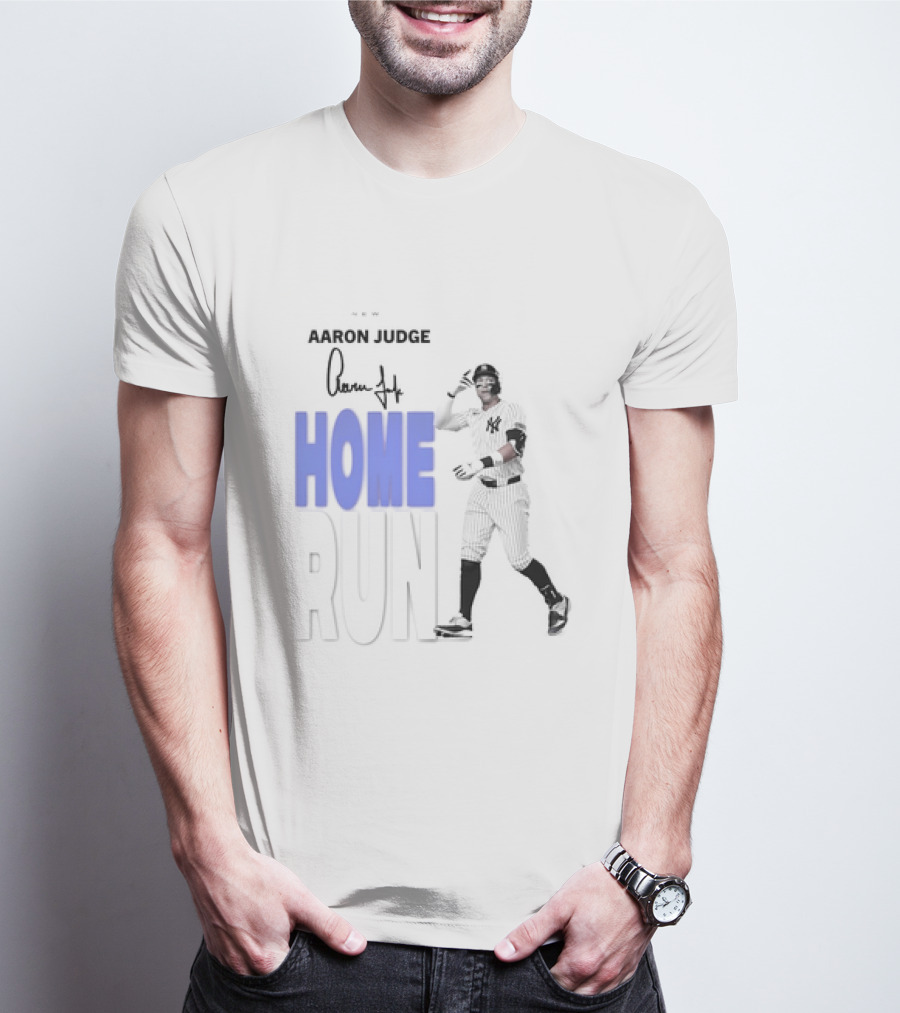 Aaron Judge Home Run New York Yankees Signature T-Shirt