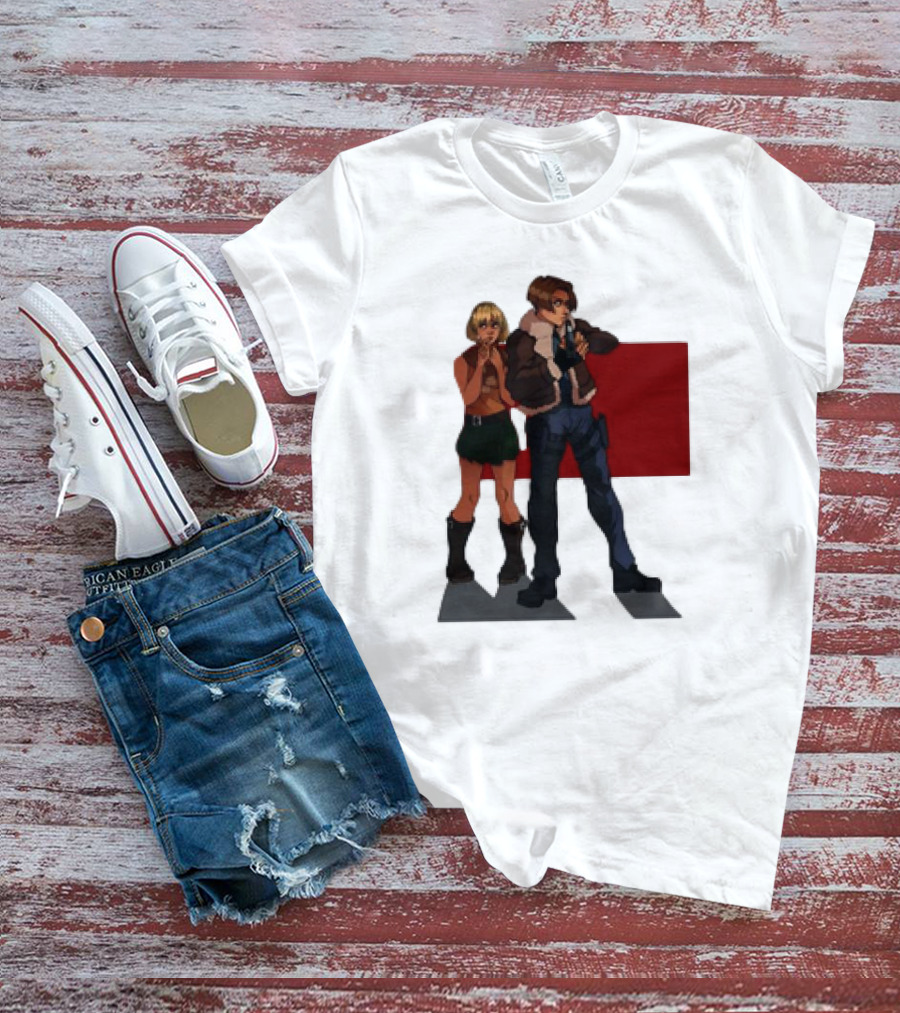 Resident Evil Leon And Ashley Anime Style Duo T-Shirt