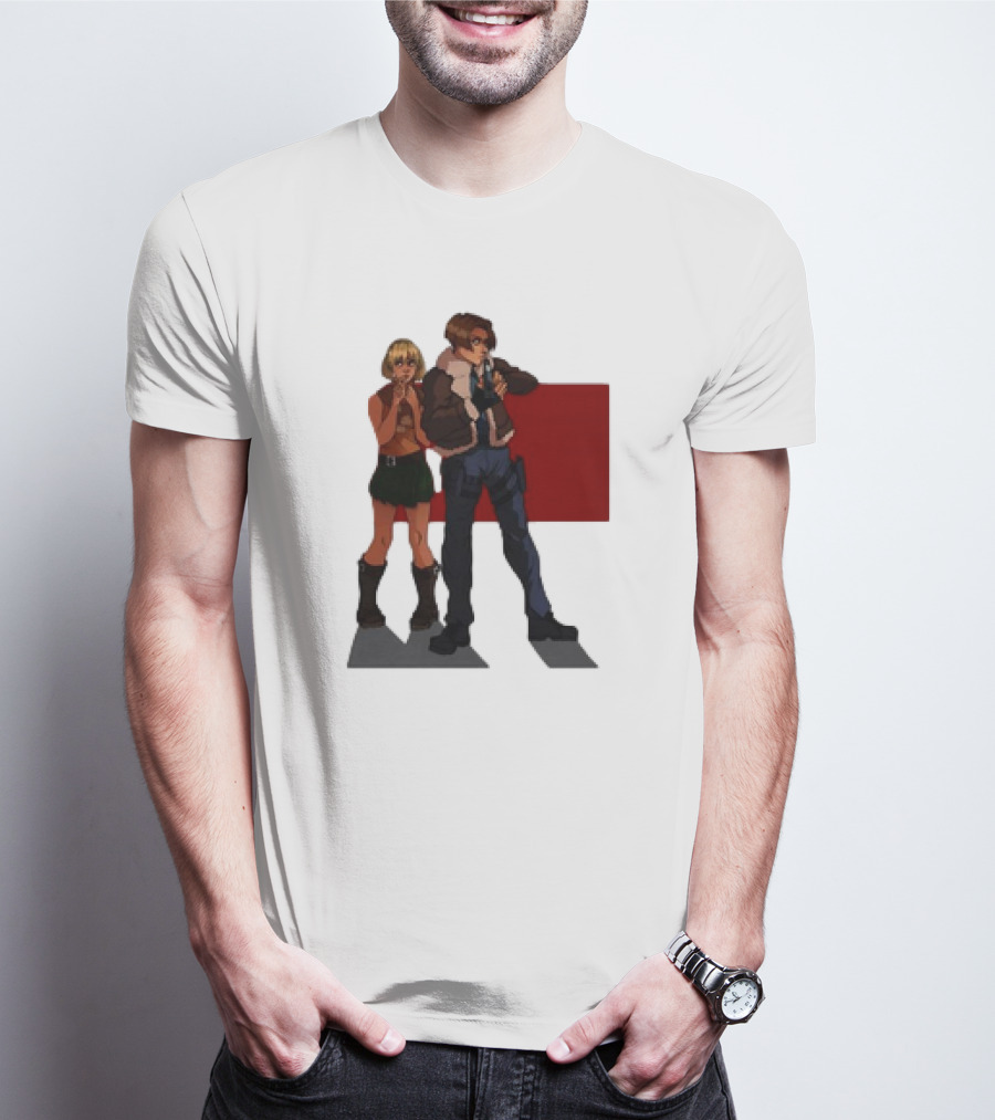 Resident Evil Leon And Ashley Anime Style Duo T-Shirt
