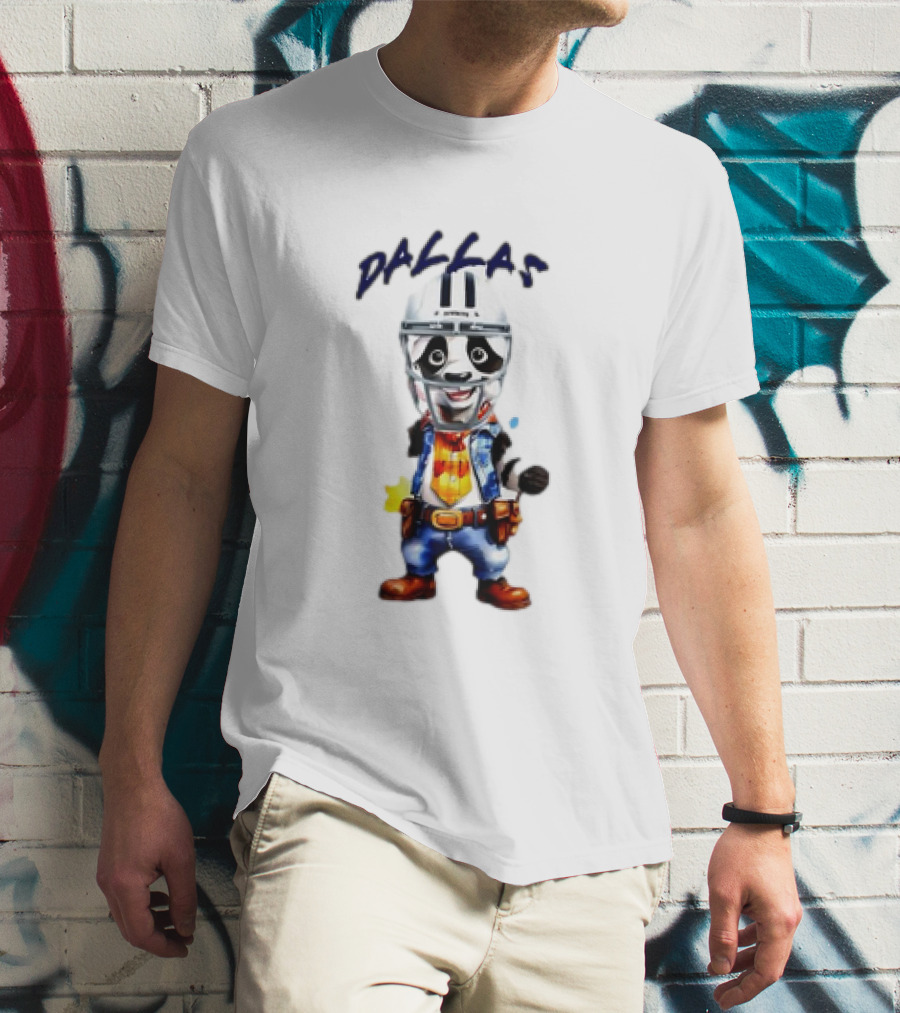 The Cowboys Live In Dallas Old West Football Dallas Football Helmet Cowboy Character T-Shirt