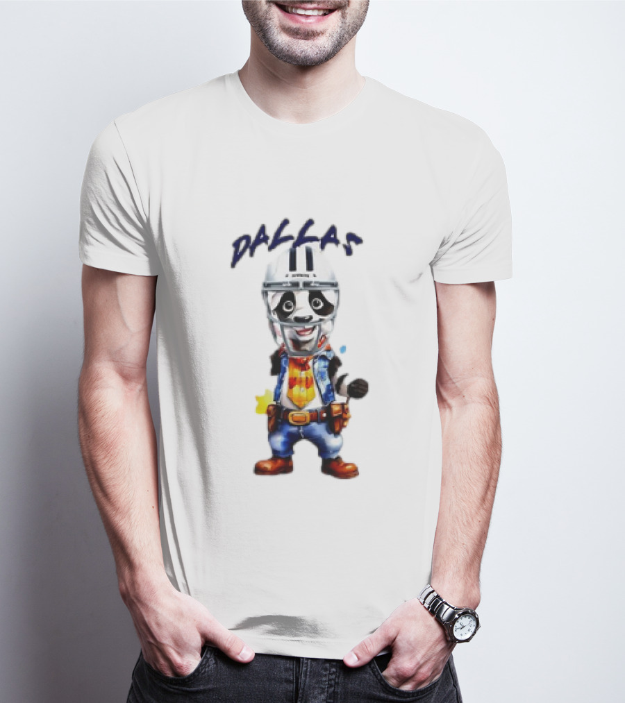 The Cowboys Live In Dallas Old West Football Dallas Football Helmet Cowboy Character T-Shirt