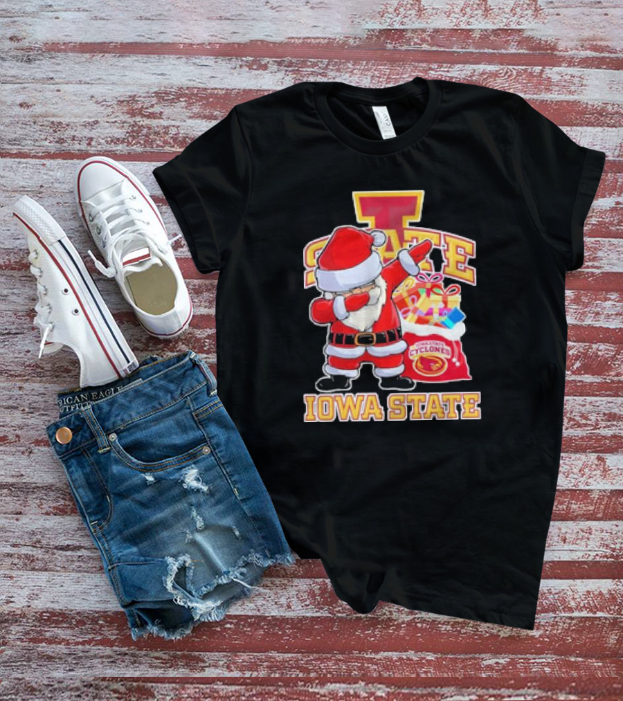 Santa Claus Dabbing Iowa State Cyclones Christmas T-Shirt
