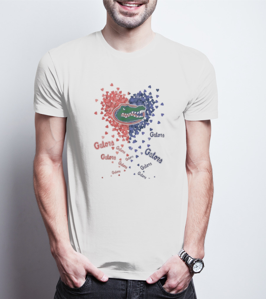 Gators Florida Heart Logo Passionate Blue Orange Colors T-Shirt