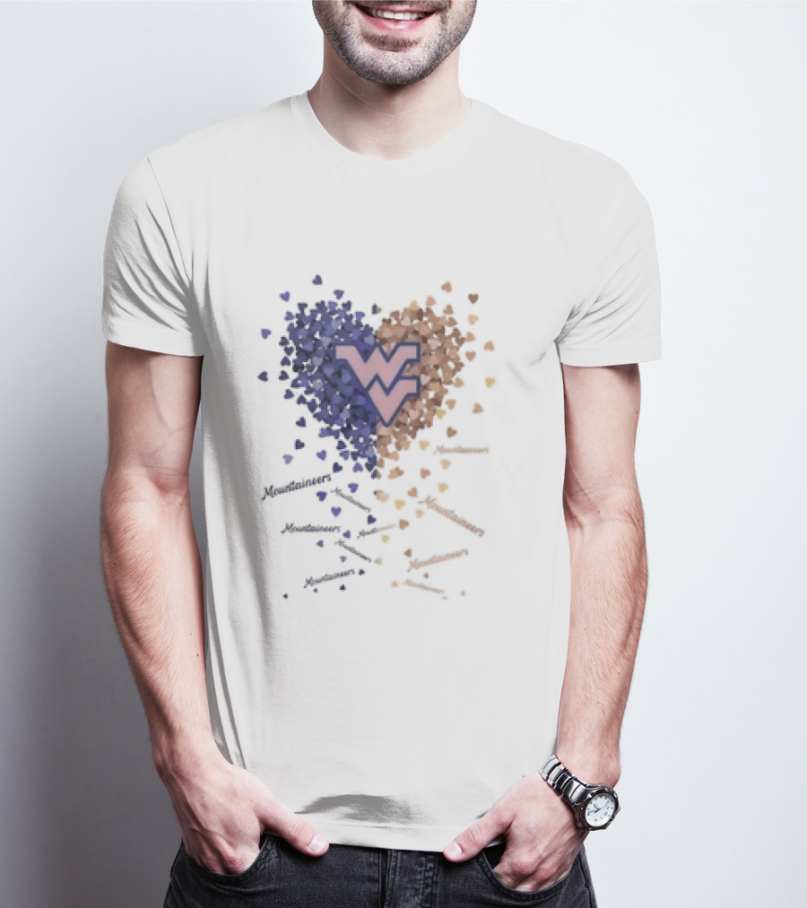 West Virginia Mountaineers Heart Logo Enthusiast T-Shirt