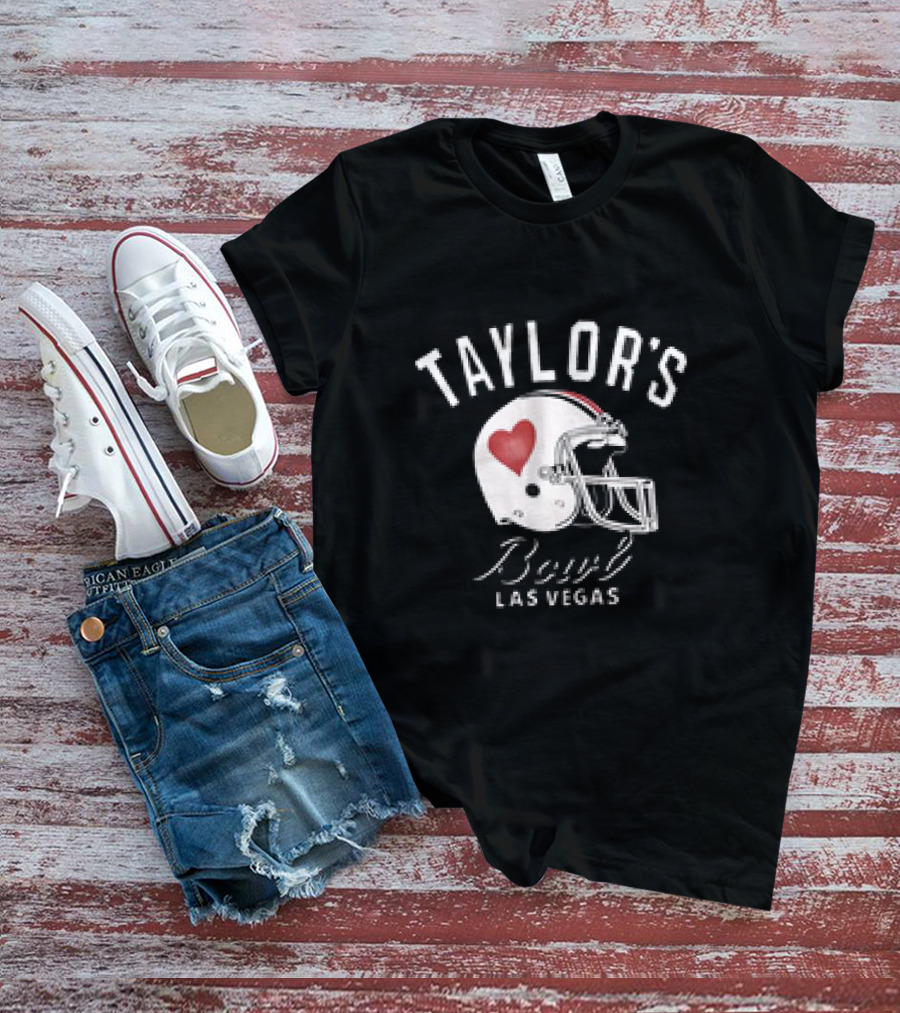 TAYLOR'S Bowl Las Vegas Football Helmet Heart T-Shirt