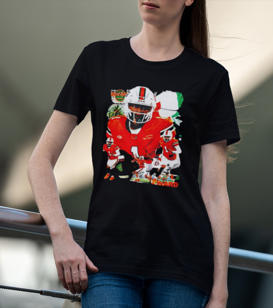 Hard Rock Stadium Miami Hurricanes Cam Ward Football Player T-Shirt