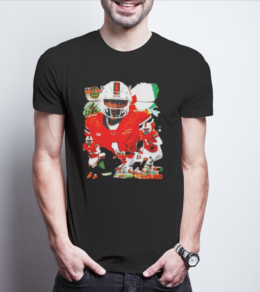 Hard Rock Stadium Miami Hurricanes Cam Ward Football Player T-Shirt