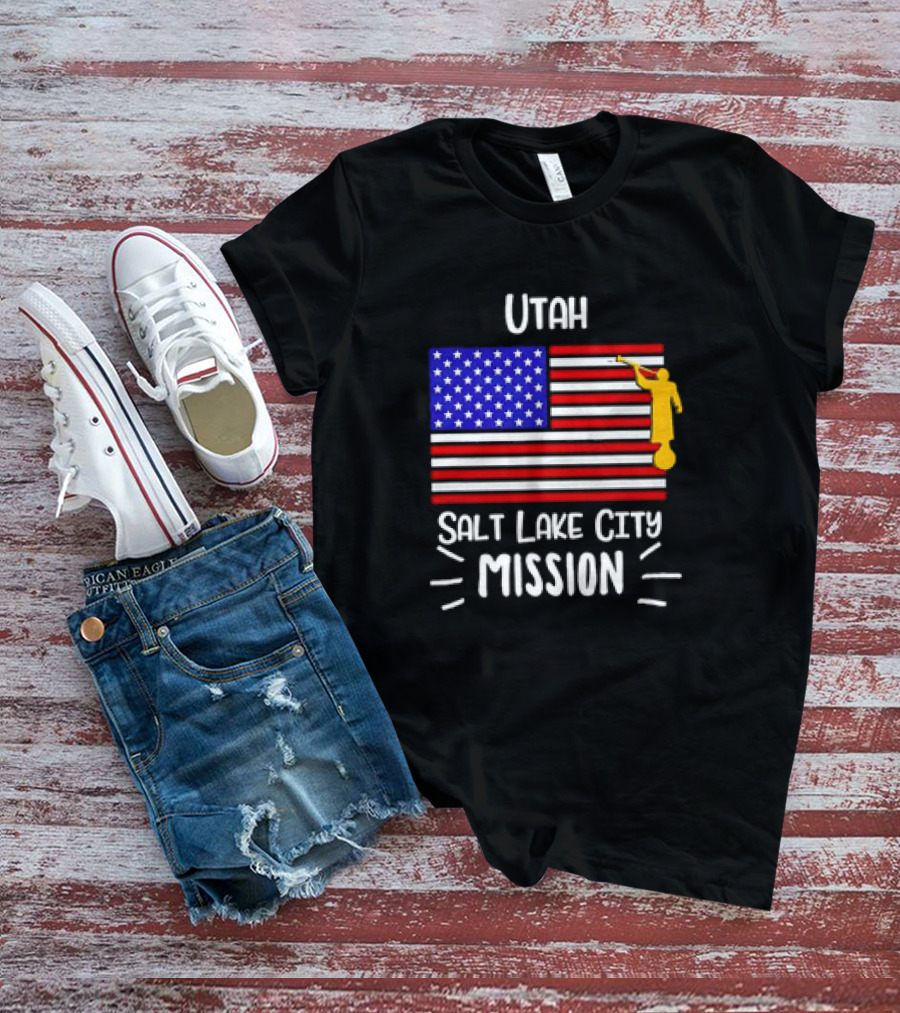 Utah Salt Lake City Mission US Flag Mormon LDS Missionary T-Shirt