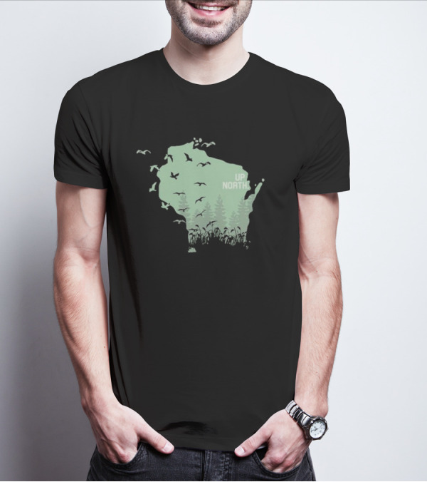 Wisconsin Up North Birds And Trees T-Shirt