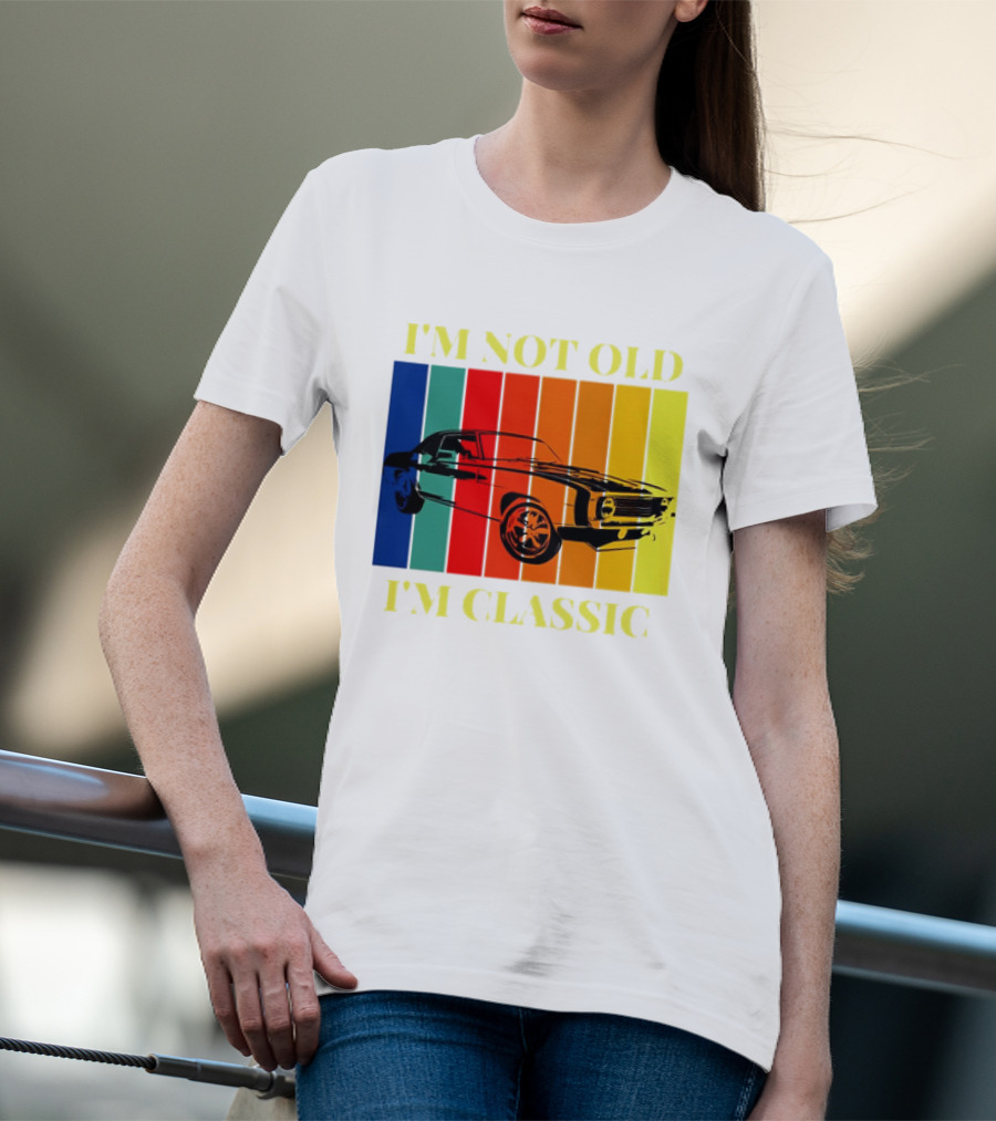 I’m Not Old I’m Classic Retro Car Vintage Stripes T-Shirt