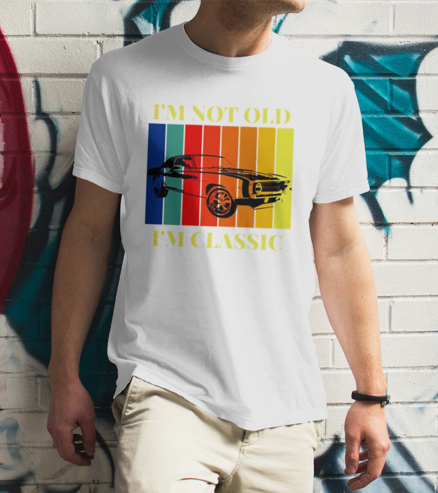 I’m Not Old I’m Classic Retro Car Vintage Stripes T-Shirt