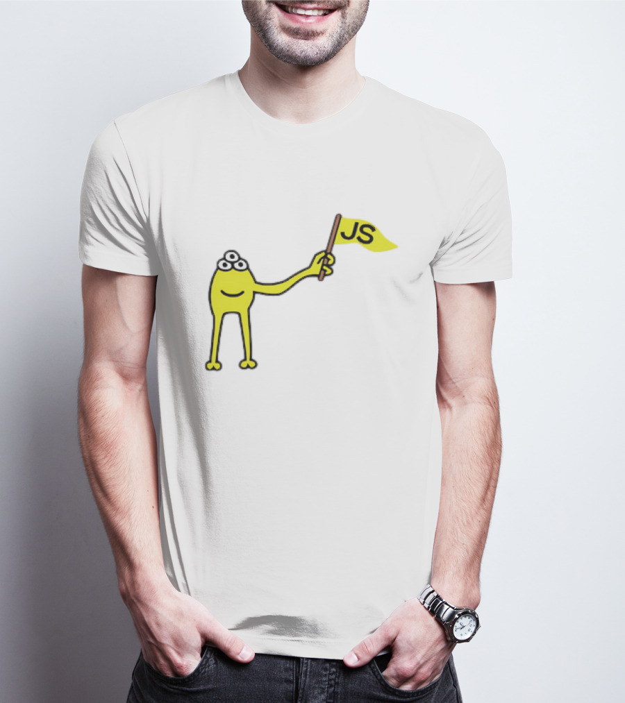 Yellow Three-Eyed Monster Waving JS Flag T-Shirt