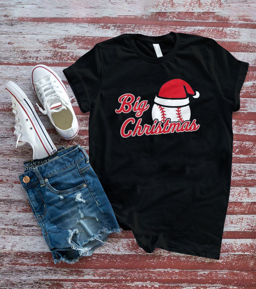 Cleveland Big Christmas Baseball Santa Hat T-Shirt