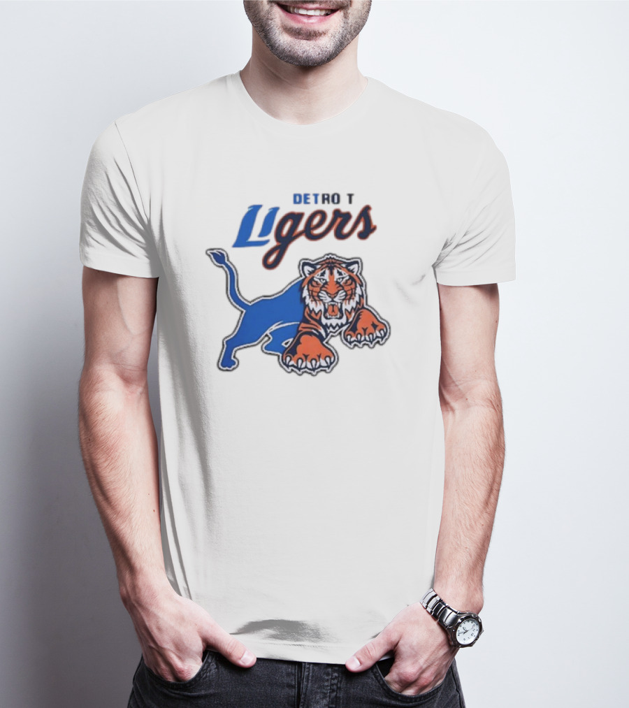 Detroit Ligers Detroit Tigers X Detroit Lions Crossover T-Shirt