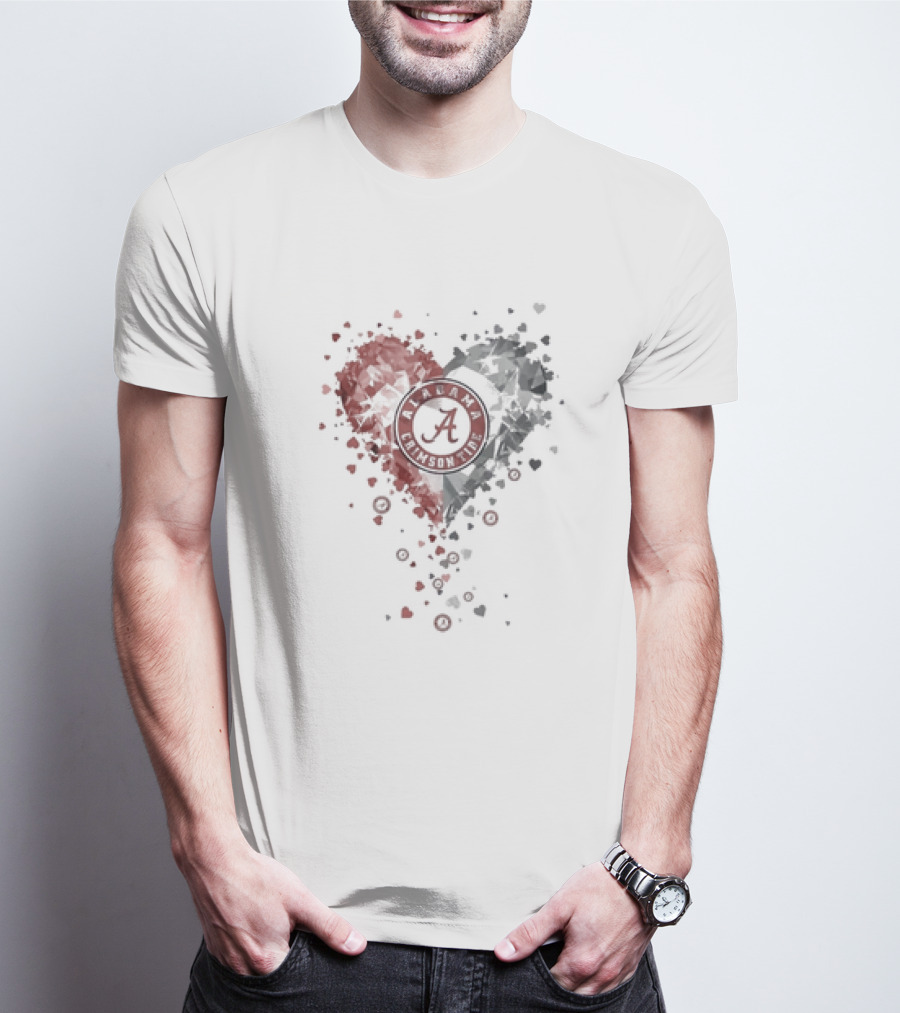 Heart Diamonds Crystal Alabama Crimson Tide T-Shirt