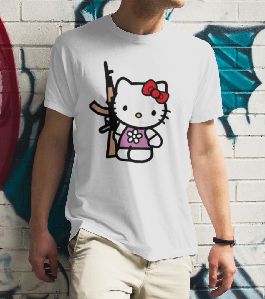 Hello Kitty With AK-47 Cute T-Shirt