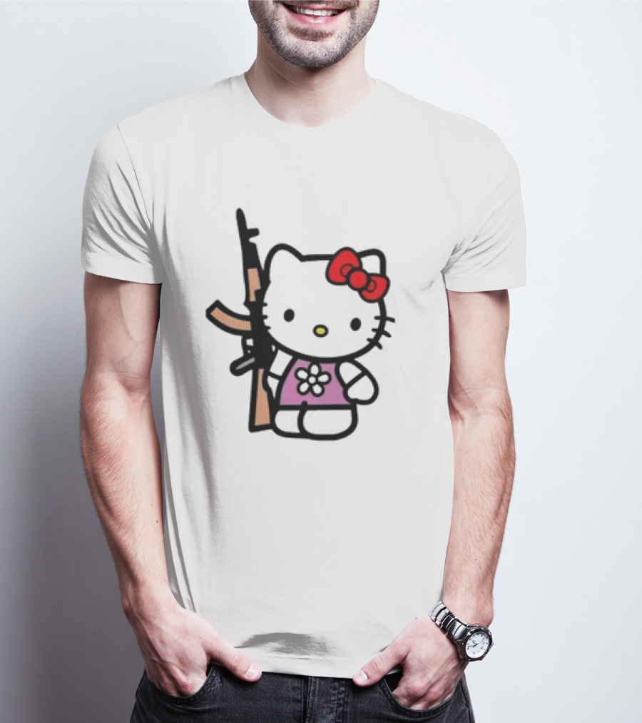 Hello Kitty With AK-47 Cute T-Shirt